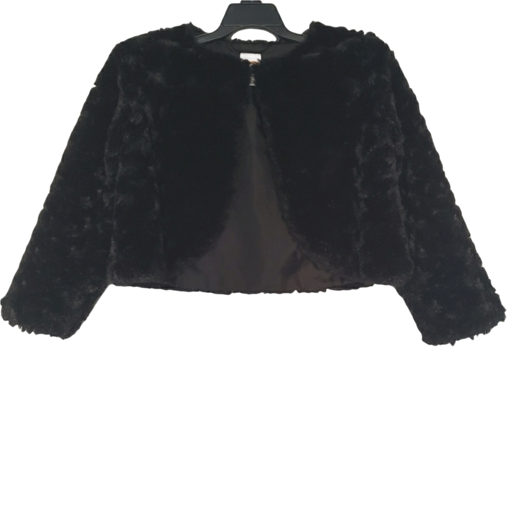 Gymboree Black Faux Fur Cape Jacket Size 2T-3T